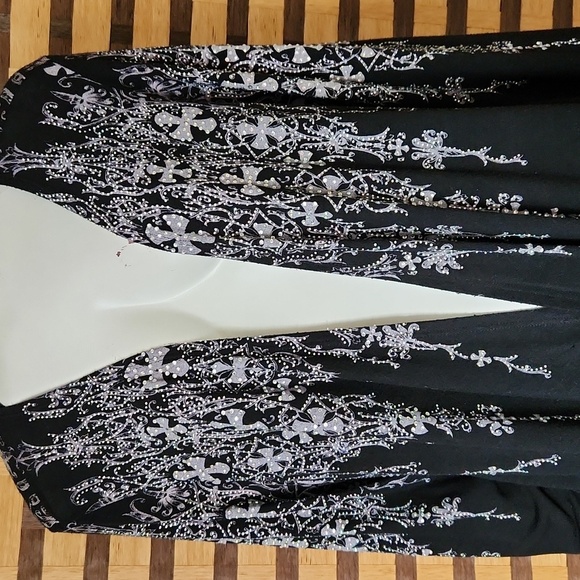 Vocal Black Diamond Embellished Open Cardigan - Picture 3 of 9
